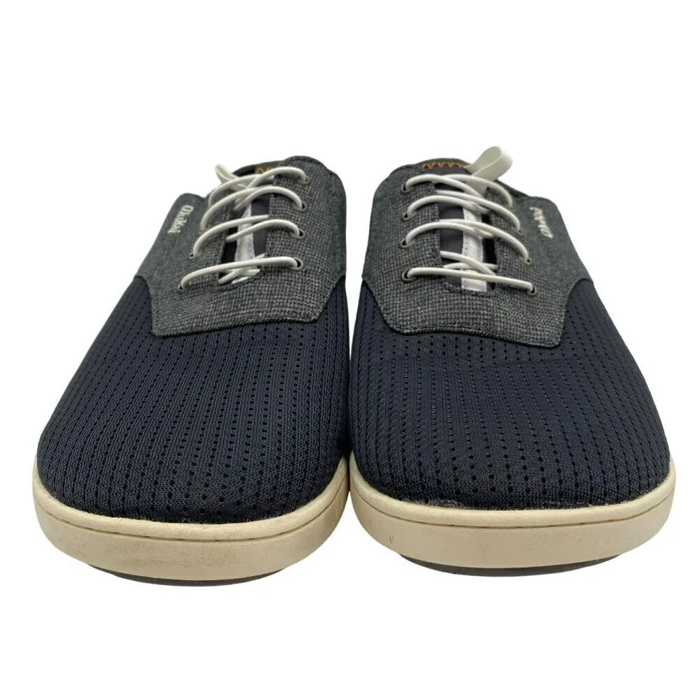 OluKai Nohea Moku Gray/White Mesh Slip-On Shoes Men's Size 9